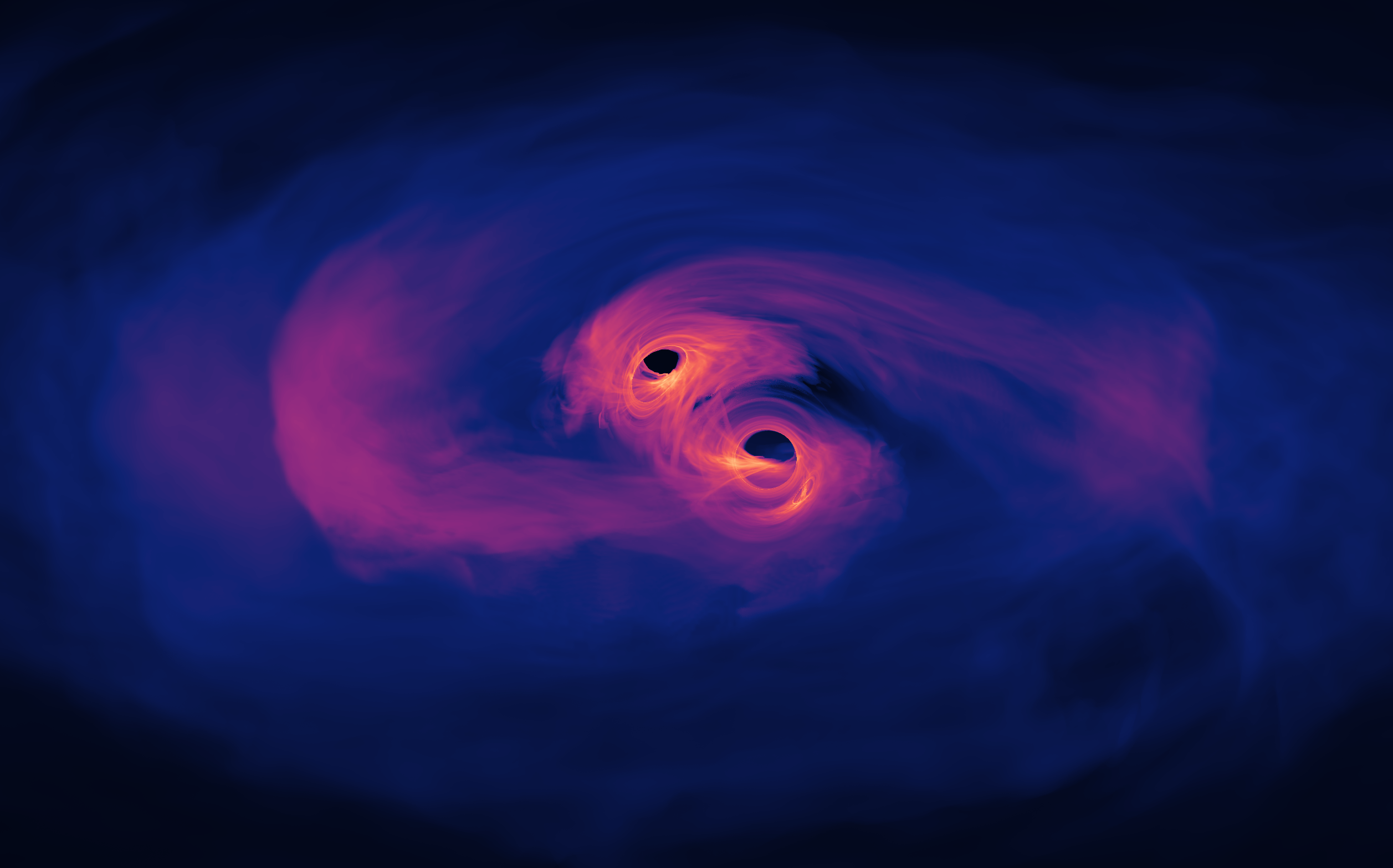 Black hole merger simulation of gravitational waves
